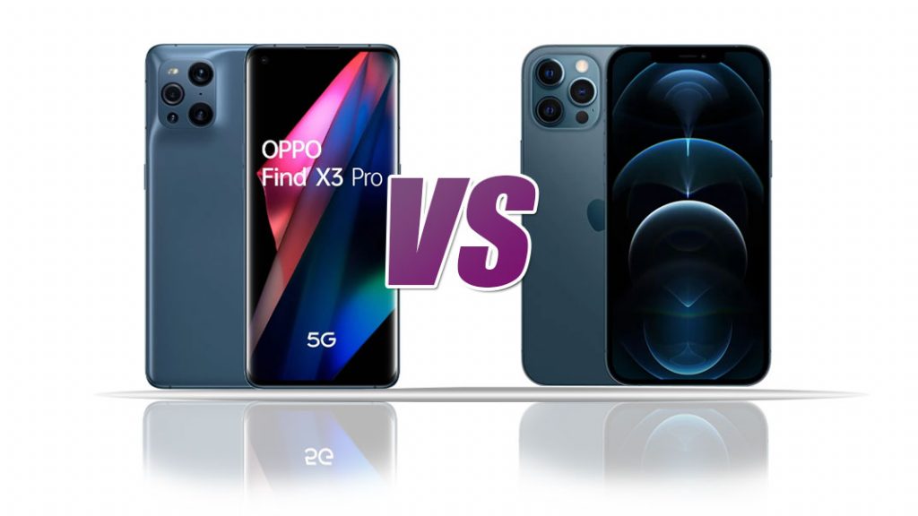 Comparação do iPhone 12 Pro Max e Oppo Find X3 Pro